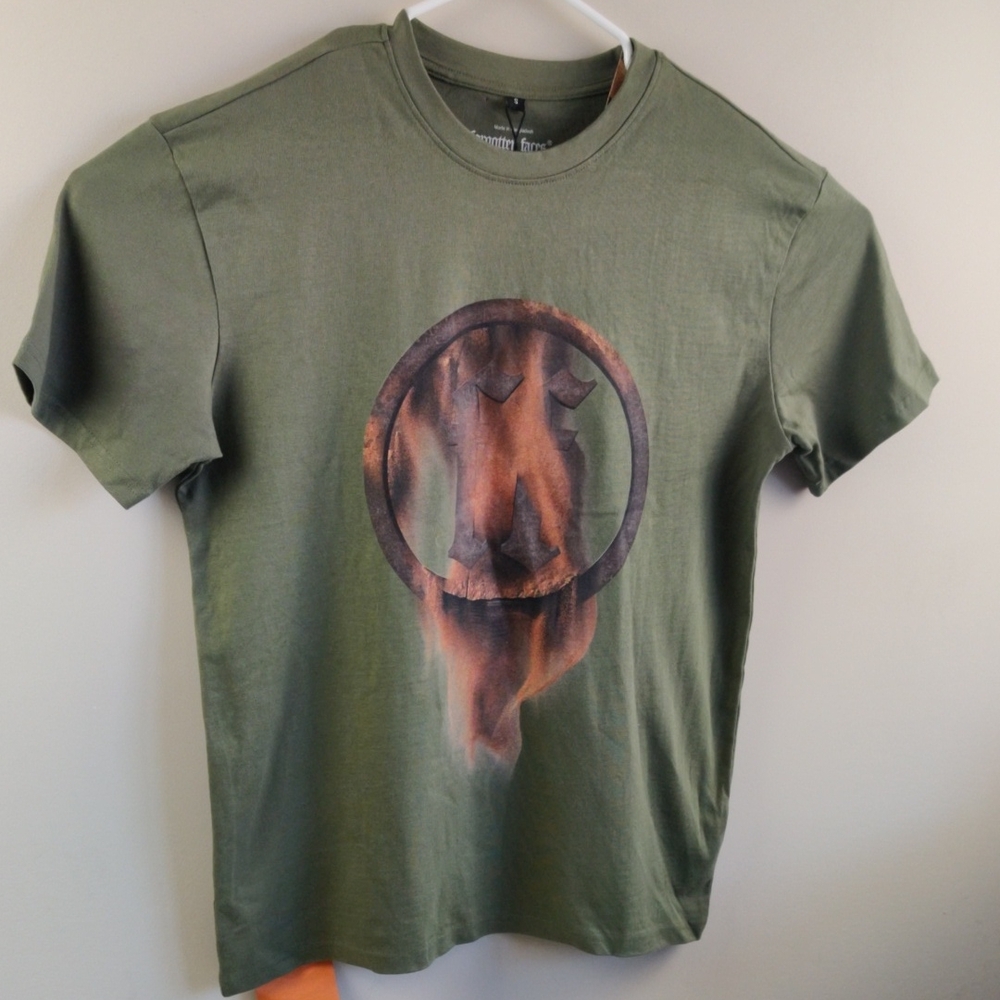 Olive Graphic Tee with Unique Design (Bin-A)